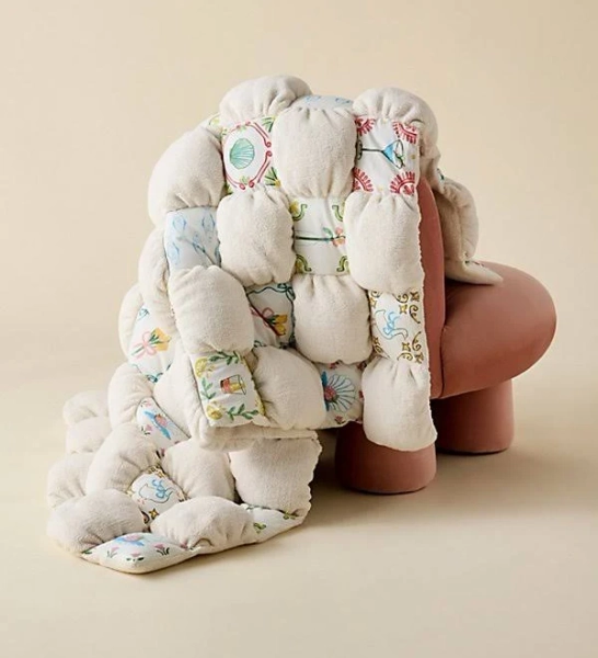 Urban Outfitters Printed Marshmallow Cloud Fleece Throw Blanket
