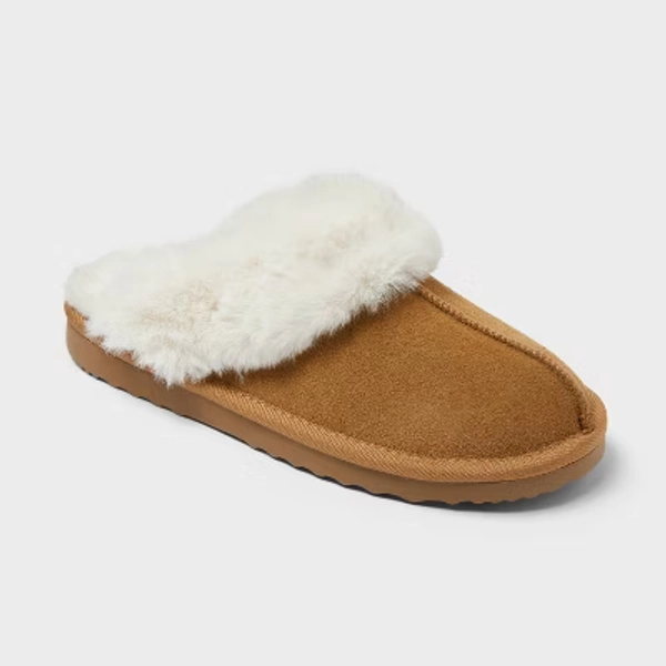 Women's Sylvia Genuine Suede Scuff Slippers - Auden™ Brown 9