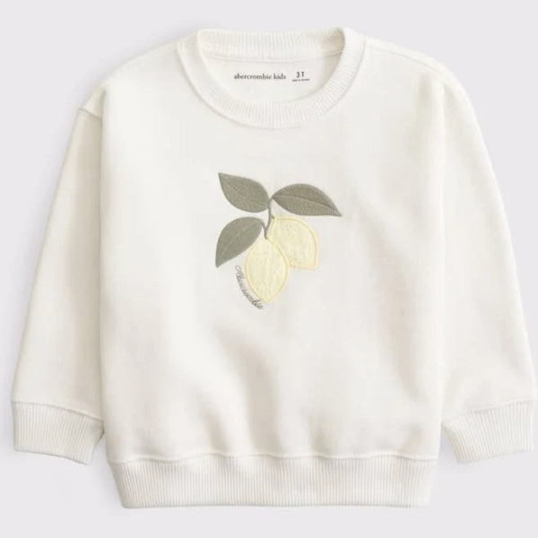 Abercrombie Kids Girls Graphic Logo Crew Sweatshirt