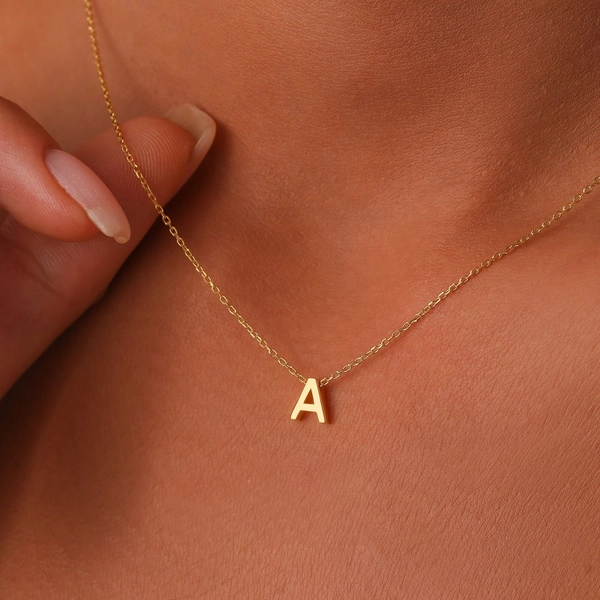 Gold filled initial necklace