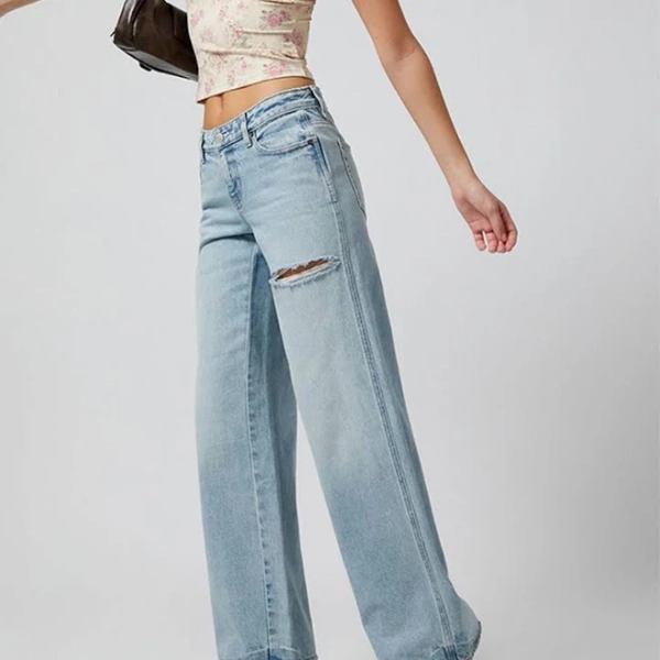 Women's Casey Low Rise Baggy Jeans Button