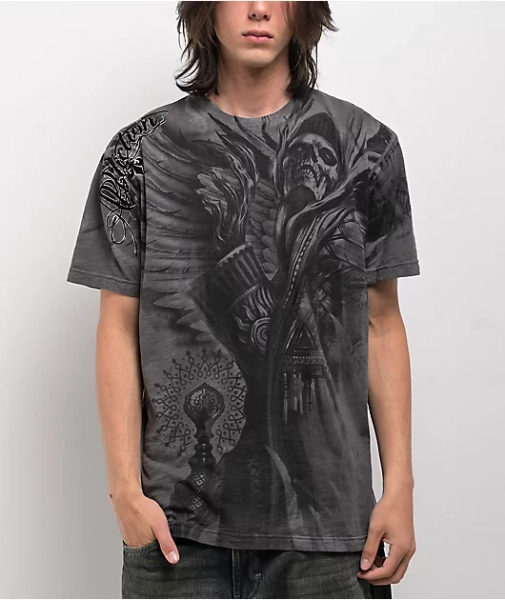 Affliction Vanquish Charcoal Wash T-Shirt 