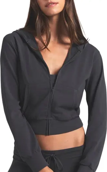 Cotton Jersey Zip-Up Hoodie