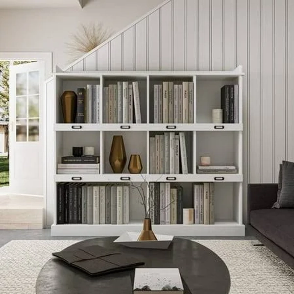 Latitude Run 10-Shelf Large Storage Bookshelf for Home, Office & Living Room