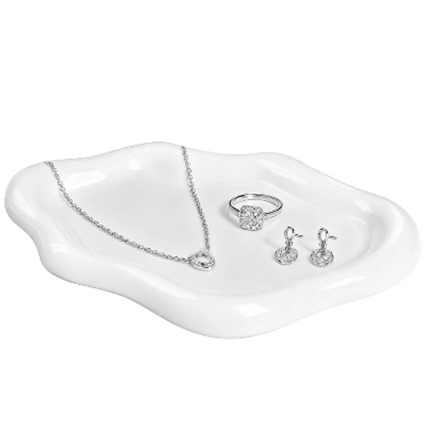 Mber Jewelry Tray Ceramic Jewelry Holder, Beach Décor, White Jewelry Dish Tray, Trinket Dish Jewelry Trays Organizer Ring Tray Jewelry Plate Dish