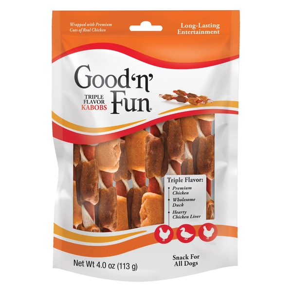Good 'n' Fun Triple Flavor Kabobs, Rawhide Chews for All Dogs, 4 oz - Walmart.com