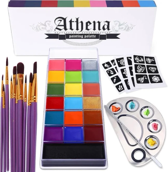 Ucanbe Athena Face Body Paint Oil Makeup Set, 20 Colors Fx Halloween
