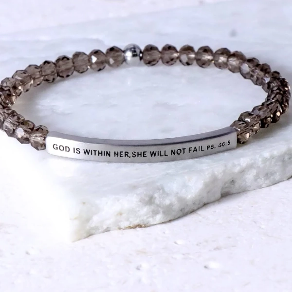 Inspire Me Bracelets -God Is Within Her She Will Not Fail Bracelet Average