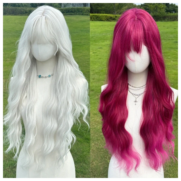 SMILCO 28in Platinum Long Water Wave Synthetic Wig SM517