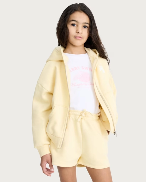 F&F Girls Cotton Rich Drawstring Shorts in Yellow