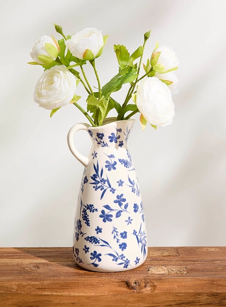 Blue flowers jug vase