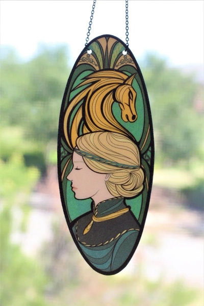 Lord of the Rings Inspired Faux Stained Glass Hanging Window Suncatcher or Christmas Ornament | Arwen Eowyn Galadriel Aragorn Gimli LotR
