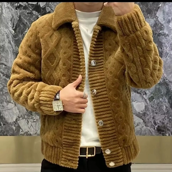 Men Coats Solid Jackets Pocket Turn Down Collar Long Sleeves Single Breasted Thick Loose Fit Casual Office 2025 Autumn Winter - AliExpress 200000343