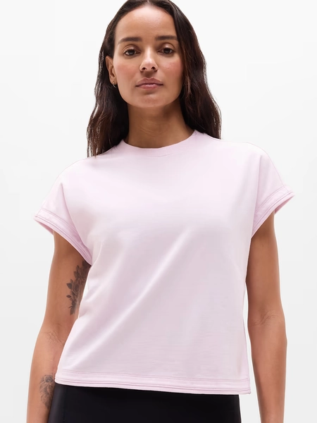 Airy Cotton Terry Sweatshirt Tee | Athleta