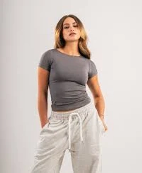 Dark grey basic top