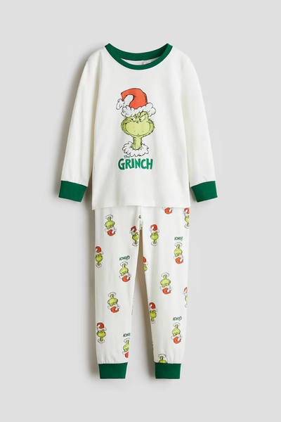 Printed cotton jersey pyjamas