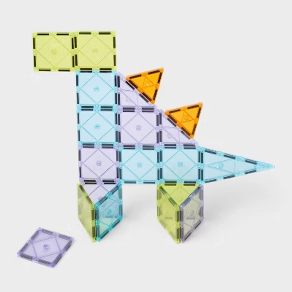 Magnetic Tiles Yellow Tin - Gigglescape™: Educational Toy for Creativity & Fine Motor Skills, 20 Pieces Set