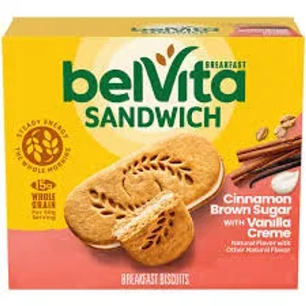 BELVITA Breakfast Bar Biscuit Sandwiches, Cinnamon Brown Sugar With Vanilla Creme 8.8 oz