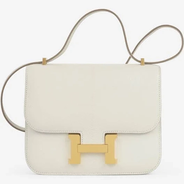 Hermès Verso Constance 18 - Mushroom Chevre Mysore / Biscuit Interior | Gold Hardware