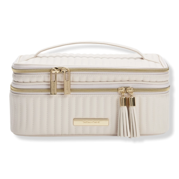 Vertical Quilted Train Case With Mirror