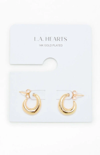 14K Gold Plated Curved Hoop Earrings