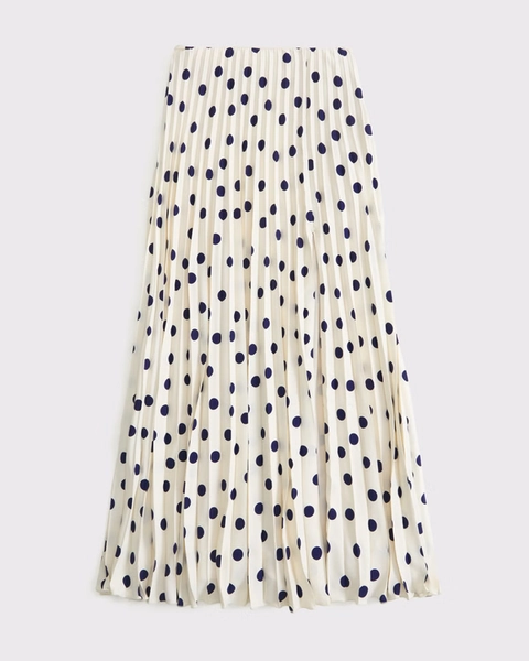High Rise Pleated Maxi Set Skirt