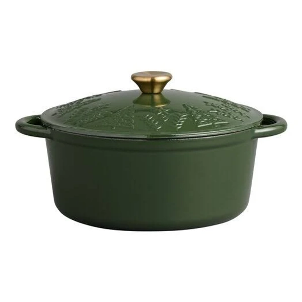 World Market Enameled Cast Iron Embossed Scandi Dutch Oven