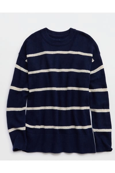 Aerie Softest Luxe Crew Sweater Women's Navy XXS