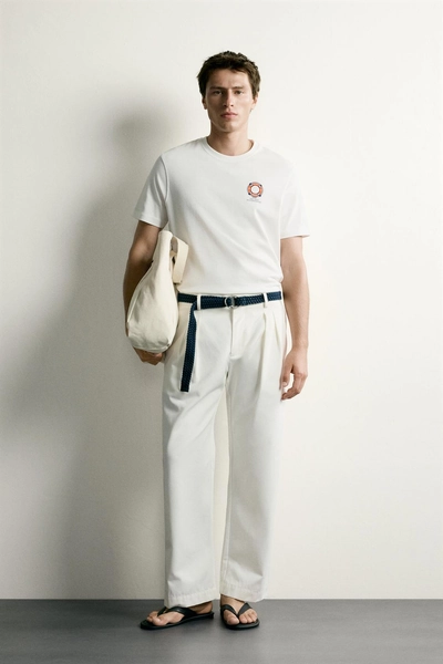 REGULAR FIT COMBINED EMBROIDERY T-SHIRT