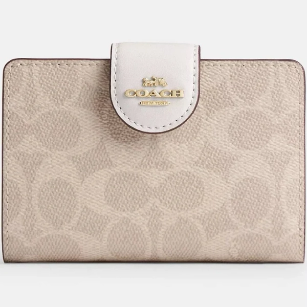 Coach Women's Medium Corner Zip Wallet in Signature Canvas