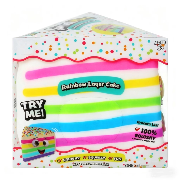 5" Viral Rainbow Layer Cake Squishy - Ultra-Soft Slow Rising Giant Squishy Cake , Stress Relief Squeeze Fidget Toy for Adults, Focus & Relaxation - Walmart.com