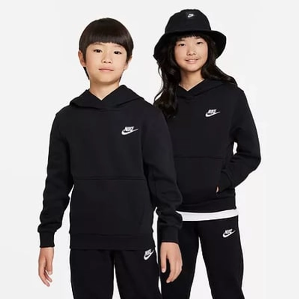 Nike Big Kid Unisex Long Sleeve Hoodie, Medium, Black