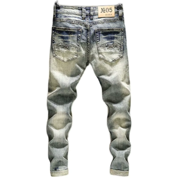 Elastic Old Pants Men's Jeans  2022 New Autumn Winter Slim Feet  Ripped Skinny Hip Hop Cowboy Men Designer Jeans for Men - AliExpress 200000343