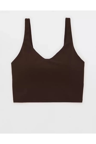 ⭐️OFFLINE By Aerie Real Me Low Key Longline Sports Bra Women's Deep Earth S