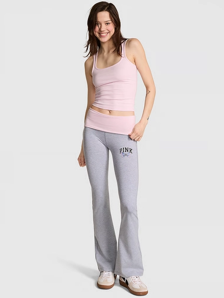 All-Day Cotton Foldover Flare Leggings