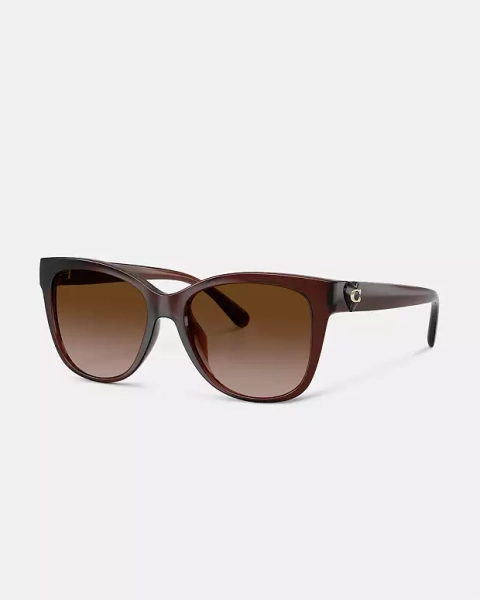 Milky Brown Signature Heart Oversized Square Sunglasses