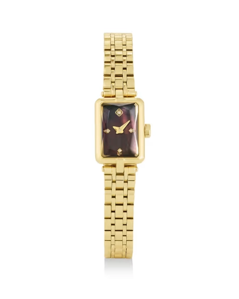Adela Gold Tone Stainless Steel Watch in Ivory Mother-of-Pearl