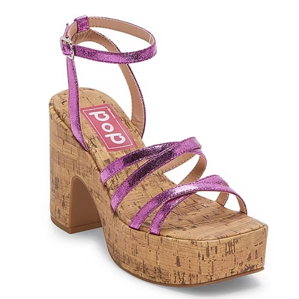 Pop Womens Admission Heeled Sandals Pink Fuschia Size 8.5M