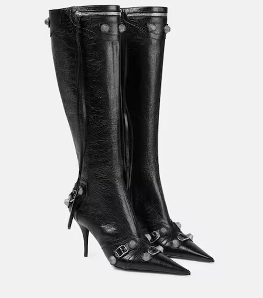 Cagole leather knee-high boots