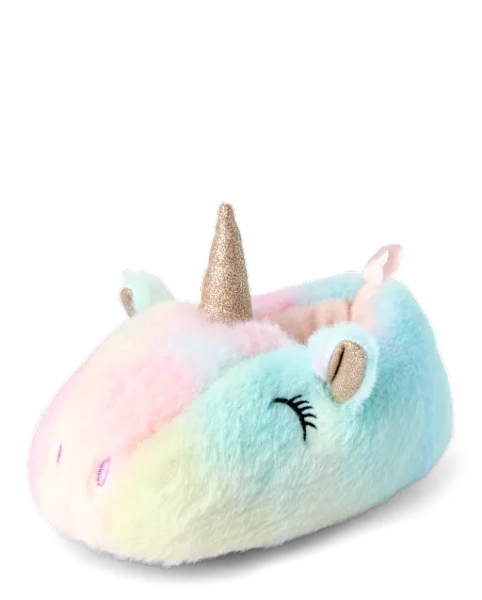 Toddler Girls Rainbow Unicorn Slippers - Multi
