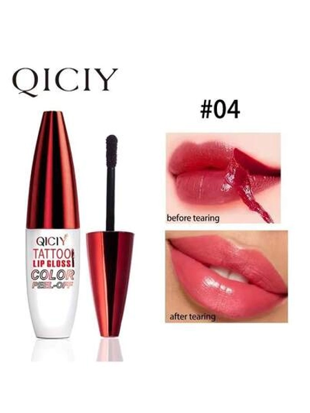4-Color Tattoo Lip Gloss Color Peel-Off 4-Color Tear Long-Lasting Moisturizing Hydrating Lipstick For Normal Skin Radiant Finish 50g