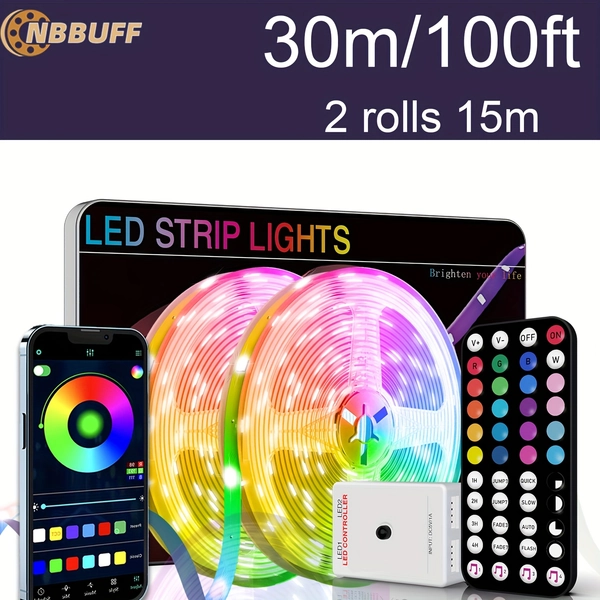smart led lights 3 28ft 100ft   control music sync - Temu