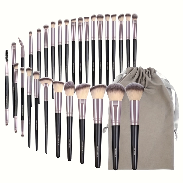 30pcs Professional Makeup Brush Set Premium Synthetic Kabuki Foundation Blending Brush Face Powder Blush Concealers Eye Shadows Make Up Brush Set