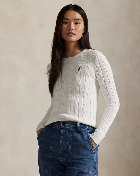 Cable-Knit Cotton Crewneck Jumper