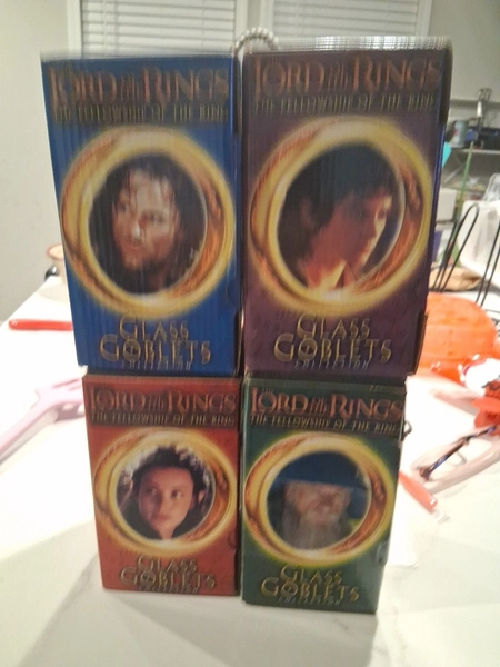 The Lord of the Rings Glass Goblets Set of 4 Collectibles Burger King (+1 Extra)