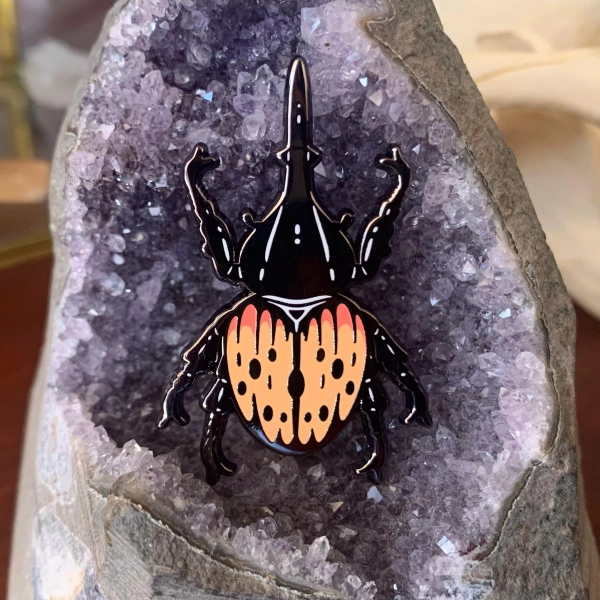 Hercules Beetle Enamel Pin / Coleoptera / Scarab / Entomology / Entomologist