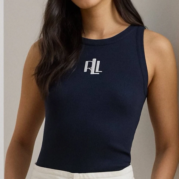 Ralph Lauren Women's Logo-Embroidered Stretch Cotton Tank Top