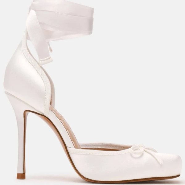 Steve Madden Women's Larina Square Toe Stiletto Lace-Up Heels