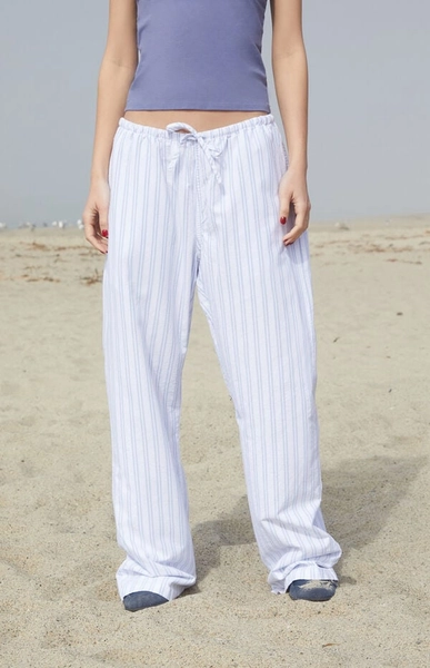 Blue & White Striped Anastasia Lounge Pants