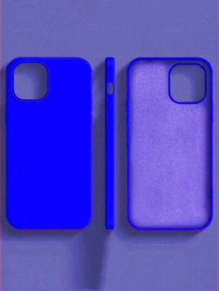 1pc Luxury Fluorescent Color Wireless Charging Mobile Phone Case Compatible With IPhone 17 AIR 16 15 14 13 12 11 Pro Max Plus | Liquid Silicone | Ultra-Thin Protective Shockproof | Mobile Phone